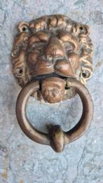Antieke bronzen deurklopper in de vorm van een leeuw, Ophalen of Verzenden, Gebruikt