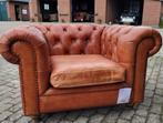 Chesterfield fauteuil Malbeck in cognac kleur leer, Huis en Inrichting, Fauteuils, Ophalen, Zo goed als nieuw, 75 tot 100 cm, Leer