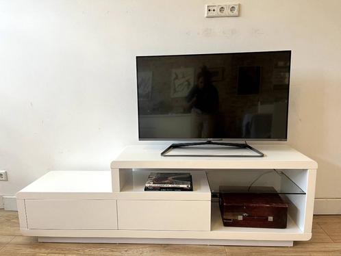 Tv meubel - wit modern, Huis en Inrichting, Kasten | Televisiemeubels, Gebruikt, Minder dan 100 cm, 150 tot 200 cm, 25 tot 50 cm