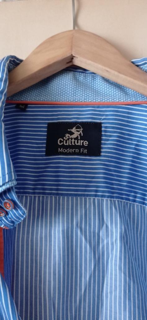 Culture modern fit blouse maat 3 x xl, Kleding | Heren, Grote Maten, Zo goed als nieuw, Overhemd, Blauw, Ophalen of Verzenden