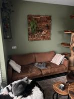 Comfortabele bruine bank, Gebruikt, 75 tot 100 cm, Ophalen of Verzenden, Rechte bank