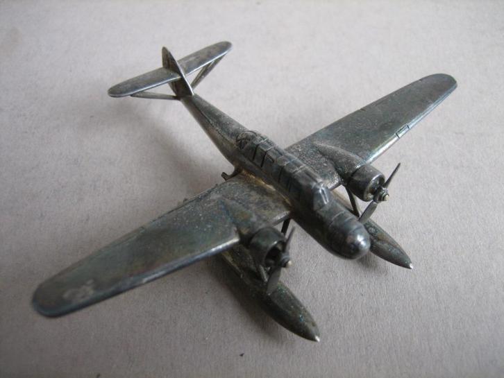 Miniatuur zilver watervliegtuig luchtvaart, Antiek en Kunst, Antiek | Goud en Zilver, Zilver, Ophalen of Verzenden