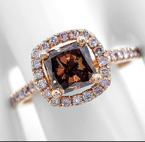 Ring rose goud met diamanten 1,42 karaat, Sieraden, Tassen en Uiterlijk, Ringen, Goud, Ophalen of Verzenden