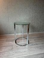 Stijlvol glazen bijzettafeltje, Rond, 55 tot 75 cm, Ophalen, 45 tot 60 cm