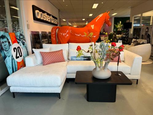 ACTIE Luxe Velvet Loungebank Anna 170x260cm Teddy Wit NIEUW, Huis en Inrichting, Banken | Bankstellen, Nieuw, Hoekbank, Driepersoons