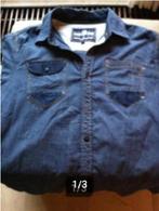 Heren overhemd mt L blauw construction., Kleding | Heren, Overhemden, Blauw, Construction, Ophalen of Verzenden, Zo goed als nieuw