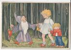 Lies Eriks kabouter ansichtkaart ezelsoortje, Verzenden, 1940 tot 1960, Gelopen, Overige thema's