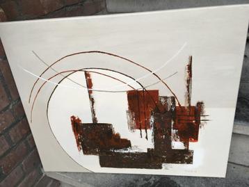 Schilderij, prachtige techniek op canvas, bruin beschikbaar voor biedingen