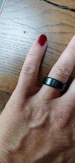 Zwarte Ring - Breed Model, Maat 21, 20 of groter, IJzer of Staal, Zwart, Heer