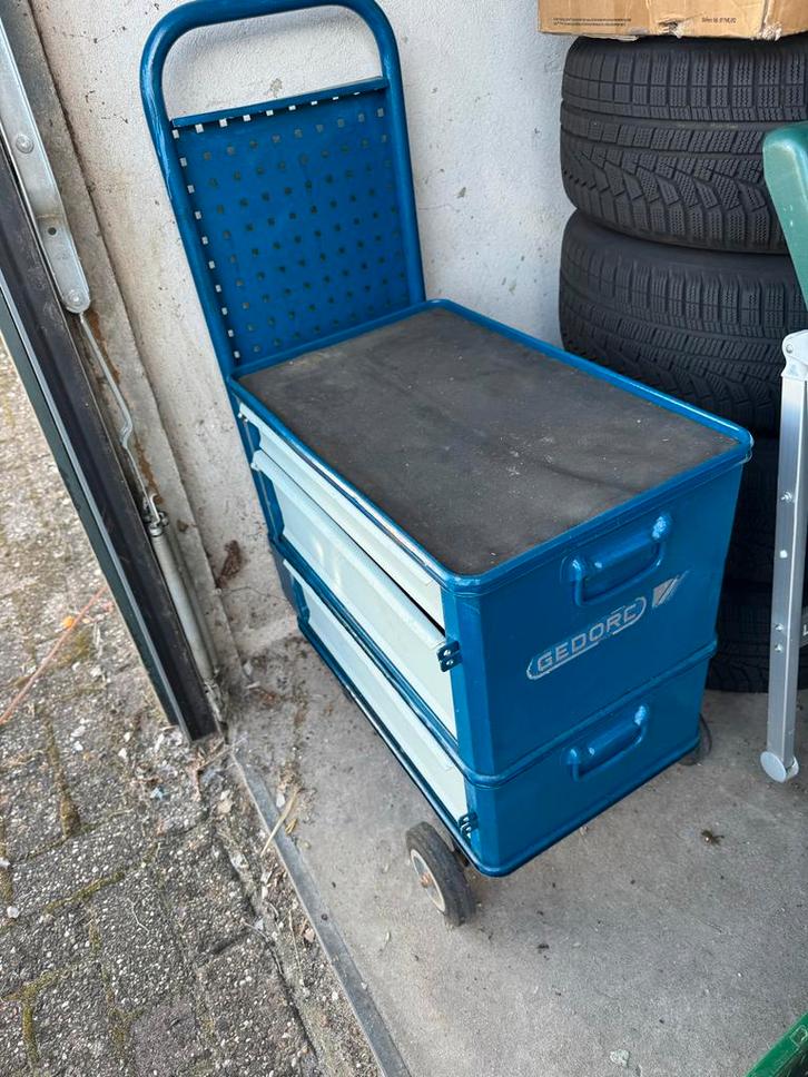 Gedore Gereedschapswagen - Gevuld!, Doe-het-zelf en Verbouw, Gereedschapskisten, Gebruikt, Gevuld, Ophalen of Verzenden