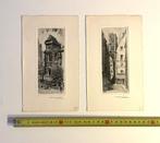 Vintage, 2 prenten van Parijs, Gebruikt, Voor 1940, Prent, Buitenland