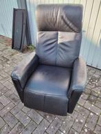 Zwarte Lederen Elektrische Relaxfauteuil, Ophalen, 75 tot 100 cm, Leer, 50 tot 75 cm