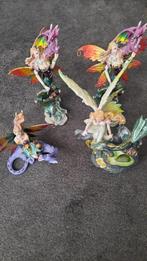 Elfen beeldjes met draak, Verzamelen, Beelden en Beeldjes, Ophalen of Verzenden, Zo goed als nieuw, Fantasy