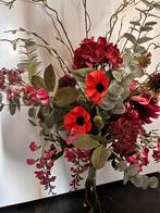 Mooi boeket zijden bloemen burgundy, Ophalen of Verzenden, Zo goed als nieuw