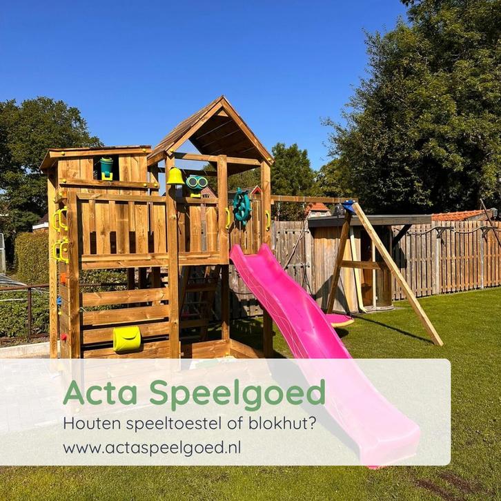 Houten Speeltoestel Goede kwaliteit Korte levertijd!, Kinderen en Baby's, Speelgoed | Buiten | Speeltoestellen, Glijbaan, Klimnet