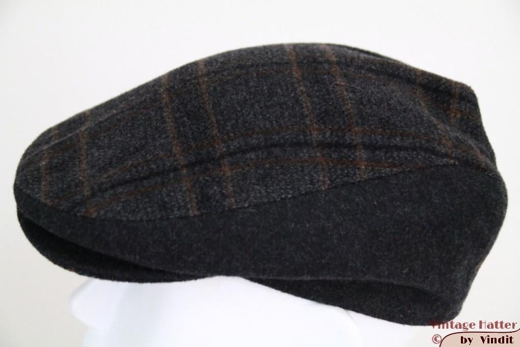 Vintage flatcap Platte pet grijs bruin met oorwarmer 53 =XXS, Kleding | Heren, Hoeden en Petten, Ophalen of Verzenden, Gedragen