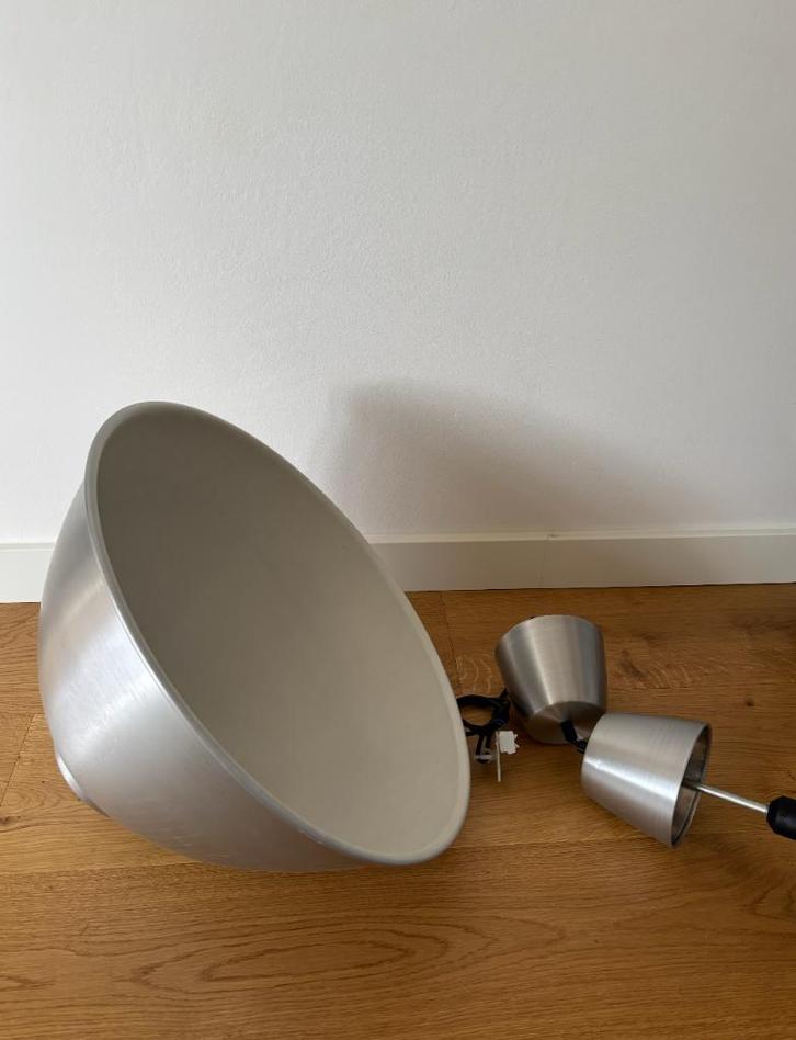 Industriële Aluminium IKEA lamp, Huis en Inrichting, Lampen | Hanglampen, Gebruikt, Minder dan 50 cm, Metaal, Ophalen