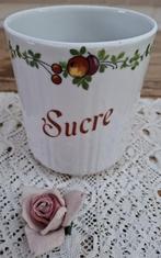 Grote Franse porseleinen suiker voorraadpot, fruit & slinger, Ophalen of Verzenden