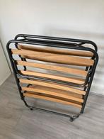 Handig Opklapbed met Pocketvering Matras met afneembare hoes, Huis en Inrichting, Gebruikt, Eenpersoons, Bruin, 80 cm