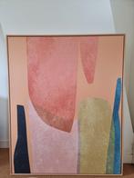 Groot abstract canvas Werk aan de muur met naturel baklijst, Ophalen