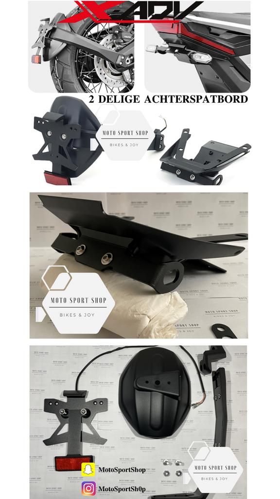 Honda X-ADV 750 2-Delige Kentekenplaathouder+Achterspatbord, Ophalen