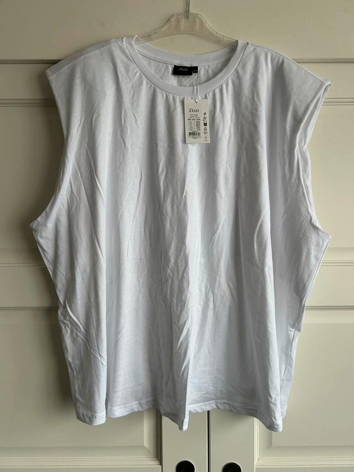 Zizzi Mouwloos Shirt - Maat 62/64, Kleding | Dames, Grote Maten, Nieuw, Shirt of Top, Wit, Ophalen of Verzenden