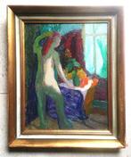 staand naakt in kleurig interieur - Joop Willems 1915-, Antiek en Kunst, Kunst | Schilderijen | Klassiek, Ophalen of Verzenden