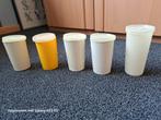 5 tupperware bekers, Huis en Inrichting, Keuken | Tupperware, Ophalen, Zo goed als nieuw, Crème, Beker of Kan