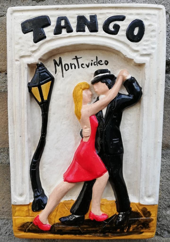 Tango. Wandplaquette. Reliëf. Gips. 12/18 cm., Huis en Inrichting, Woonaccessoires | Wanddecoraties, Zo goed als nieuw, Ophalen