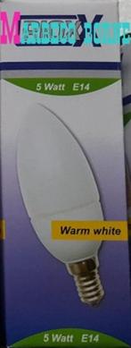 Kaarslamp, Spaarlampen, Warm wit, 5 watt, kleine fitting E14, Minder dan 30 watt, Diversen, E14 (klein), Nieuw