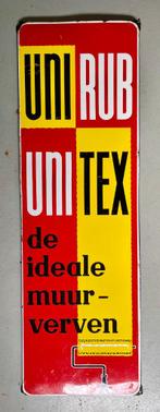 Unirub Unitex verffabriek peinture reclame bord muurverven, Verzamelen, Ophalen, Gebruikt, Reclamebord