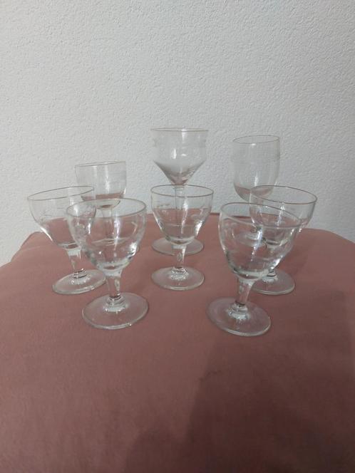 9 Vintage likeurglaasjes, Verzamelen, Glas en Borrelglaasjes, Gebruikt, Overige typen, Ophalen of Verzenden