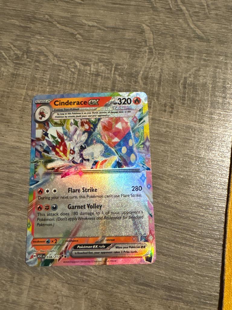 Pokemonkaart Cinderace ex, Ophalen of Verzenden, Nieuw, Losse kaart, Foil