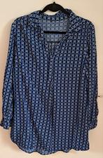 Blouse / kiel blauw, viscose, mt 44, Ophalen of Verzenden, Zo goed als nieuw, Maat 42/44 (L), Blauw