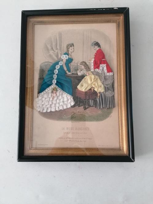 oude mode wanddecoratie gemaakt van o.a. stof zie fotos, Antiek en Kunst, Curiosa en Brocante, Ophalen