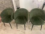 3 groene stoelen, Huis en Inrichting, Stoelen, Ophalen, Gebruikt, Overige kleuren