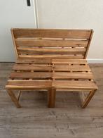 z.g.a.n. houten bankje te veranderen naar tafel + krukken, Ophalen, Zo goed als nieuw, Hout