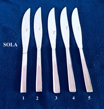 5x Sola Groot Mes € 6 p/s fijn gekarteld 26,1 cm Nieuw logo beschikbaar voor biedingen