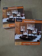 Twee stuks theelichthouder / waxinelichthouder, Ophalen of Verzenden, Nieuw, Zwart, Minder dan 25 cm