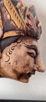 Vintage Javaans houten wajang golek poppenhoofd, 20x15 cm, Antiek en Kunst, Ophalen of Verzenden