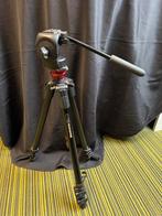 Manfrotto 755XB Statief met leveling + 128RC statiefkop, Gebruikt, 150 tot 175 cm, Met balhoofd, Ophalen of Verzenden