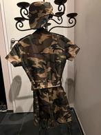 Carnaval legerpakje jumpsuit maat S met pet, Kleding | Dames, Carnaval, Ophalen of Verzenden, Zo goed als nieuw, Kleding