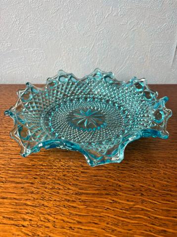 Koekjesschaal - Blauw Glas beschikbaar voor biedingen