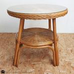 Vintage rotan salontafel met glasplaat, Ophalen, Huis en Inrichting