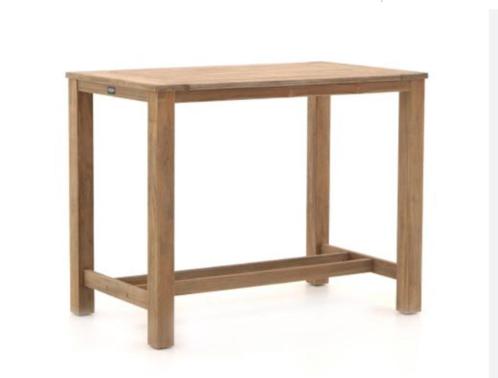 Rough bartafel met bijpassende barstoelen, Tuin en Terras, Tuinsets en Loungesets, Zo goed als nieuw, Tuinset, Teakhout, 5 zitplaatsen