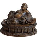 Vintage Chinees bronzen beeld van Hotei, Ophalen of Verzenden, Gebruikt