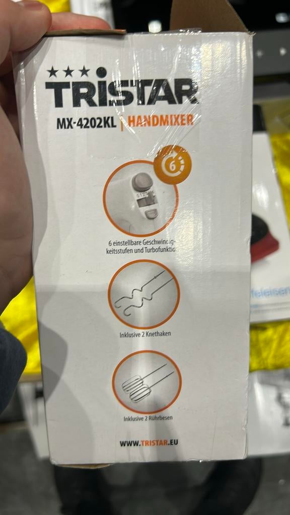 Tristar MX-4202KL Handmixer - Nieuwstaat!, Ophalen, 3 snelheden of meer, Zo goed als nieuw, Vaatwasserbestendig