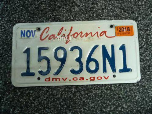 Kentekenplaat licenseplate California Lipstick USA, Verzamelen, Automerken, Motoren en Formule 1, Gebruikt, Auto's, Verzenden
