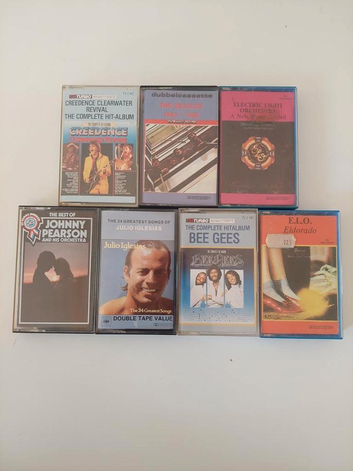 Cassettebandjes CCR, ELO, Iglesias, Bee Gees, Beatles, Cd's en Dvd's, Cassettebandjes, Ophalen