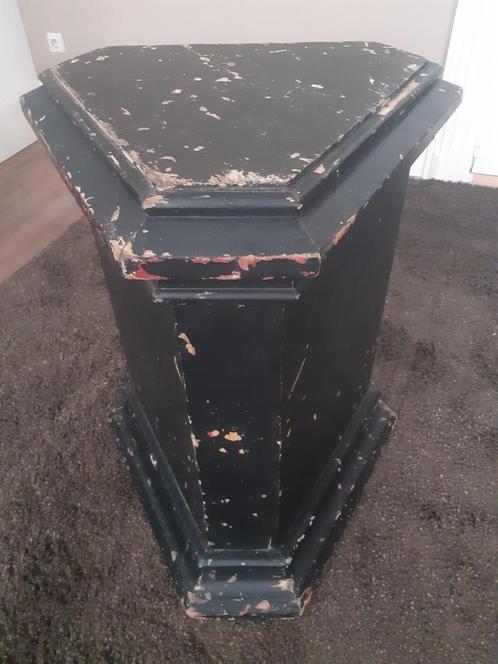 Antieke Franse zuil kerkzuil(en) houten sokkel(s) 75 cm hoog, Huis en Inrichting, Woonaccessoires | Zuilen en Pilaren, Gebruikt